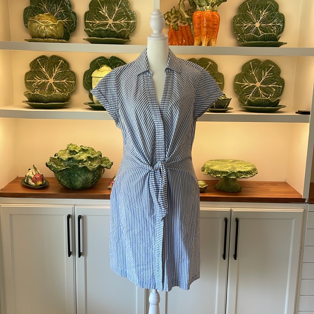Vineyard Vines Seersucker Button-Down Dress Size 12